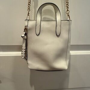 White and Gold Mini Bag with Chain Strap